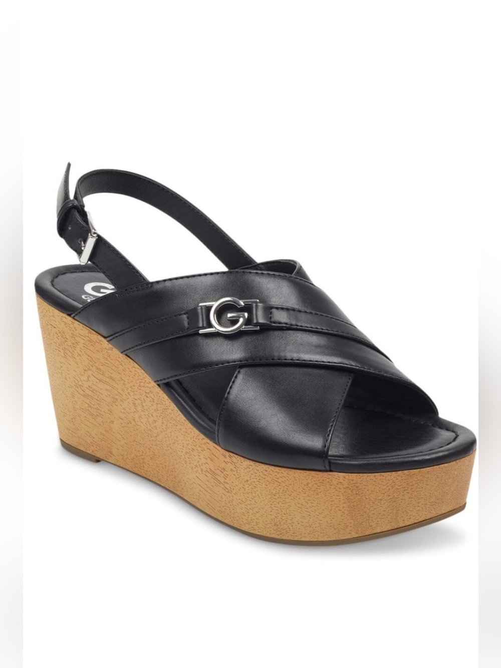 NEW GBG Los Angeles Dee Wedge Sandal Black SZ-10